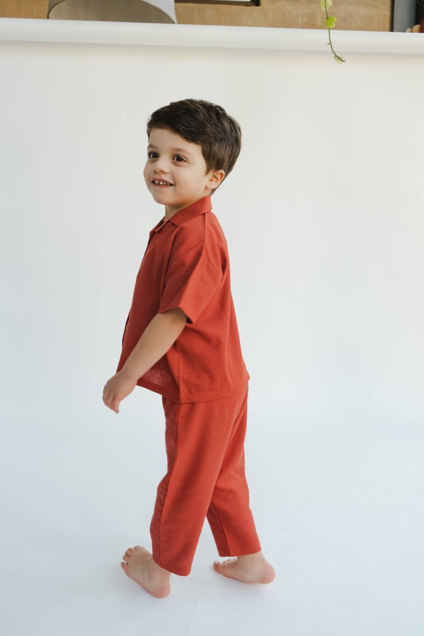 Air Red Linen Trousers - Studio Clay kids