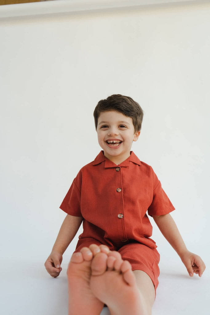 Air Red Linen Trousers - Studio Clay kids